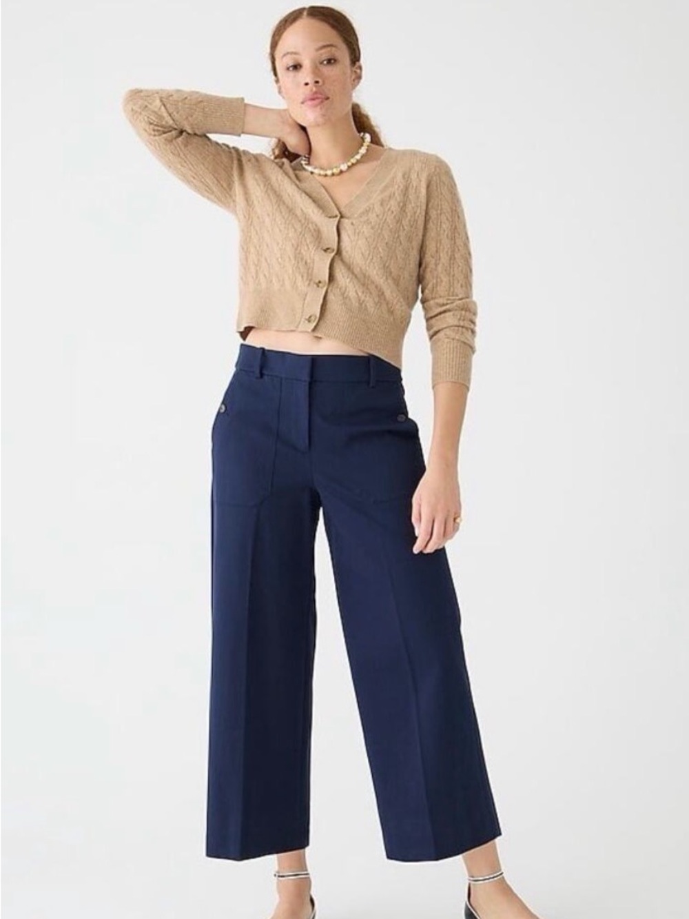 J. Crew Sydney wide leg bi-stretch cotton pants EUC size 10